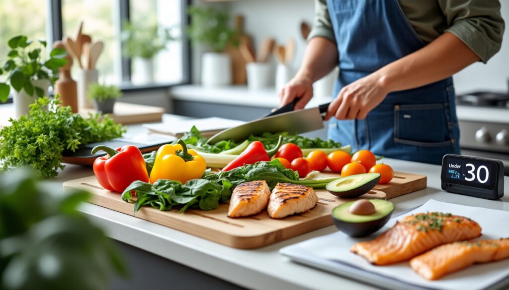 découvrez comment préparer des plats équilibrés en moins de 30 minutes pour maintenir votre énergie et rester productif au travail chaque jour.