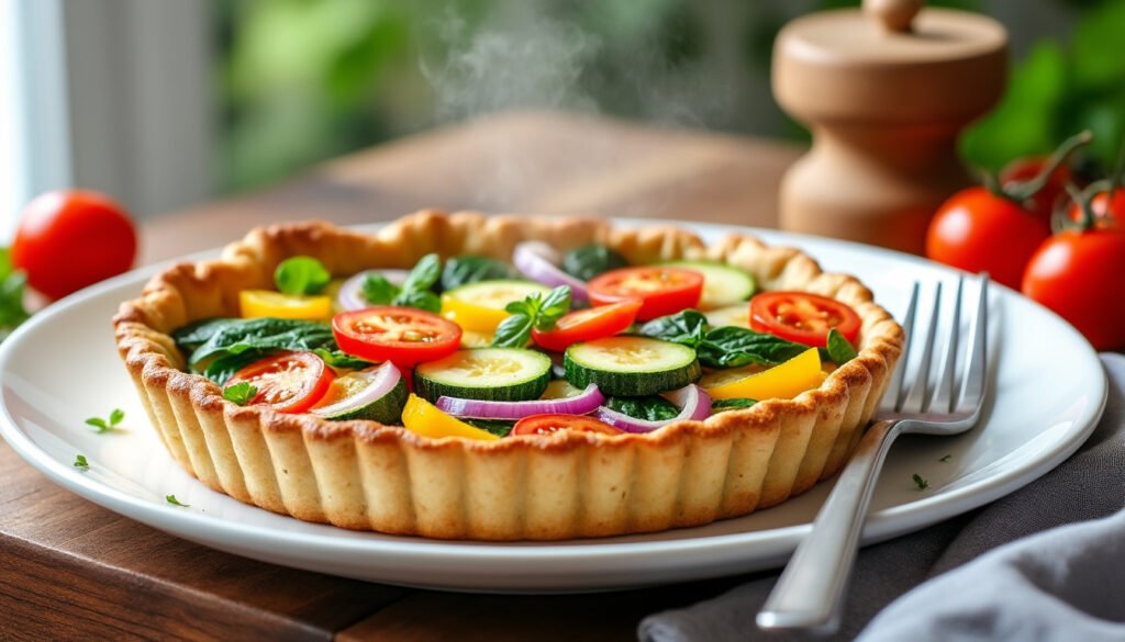 découvrez comment préparer une tarte aux légumes sans pâte, légère et savoureuse, idéale pour un repas sain à seulement 150 calories.